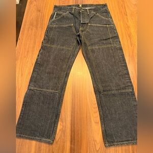 Brave Star- double knee black line Cone Mills selvage denim, straight leg